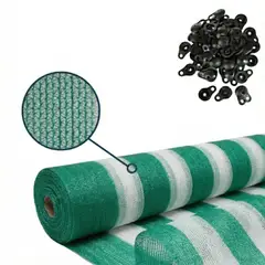 GENERICO - Malla raschel rollo 5MT Verde-Blanco 80% 2.10MT