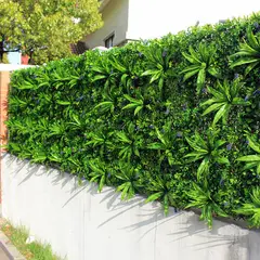 ARBUSTO REAL - Jardín Muro Vertical Artificial D Palmeta Plantas 60x40 Cm Verde
