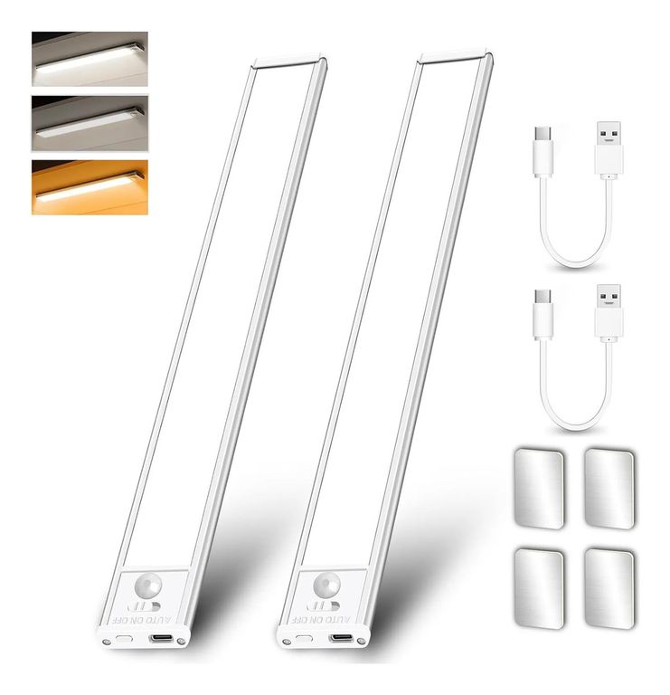 2 Luz Led Magnético Sensor De Movimiento Recargable Armario
