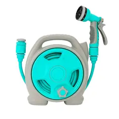 GENERICO - Carro porta manguera plastico 15m conectores Casa VIVA