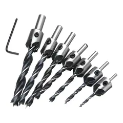 KAMASA - Set / Juego Brocas Piloto Avellanadora Biselado 7 Pcs