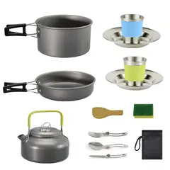 QUICKY - Set Ollas Camping 13 Piezas Camping Utensilios