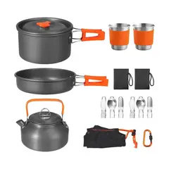 QUICKY - Set Ollas Outdoor Camping Cocina Utensilios 15 Piezas