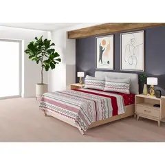 DORAL - Sabana KING plaza 200 hilos DISEÑO BLUE ETNIC