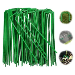 GENERICO - Grapas Clavos Césped Pasto Artificial Forma De U Verde 50pcs
