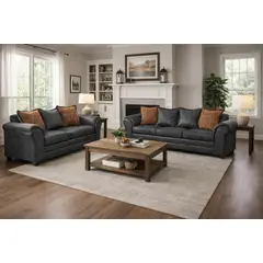 BLACK FACTORY - Juego de Living 3 2 Aconcagua Negro