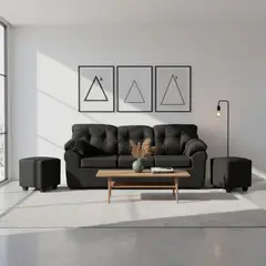 DECO OUTLET - Living Polonia 3C+2 Pouf Tela