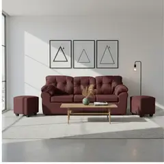 DECO OUTLET - Living Polonia 3C+2 Pouf Tela
