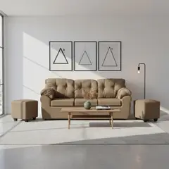 DECO OUTLET - Living Polonia 3C+2 Pouf Tela