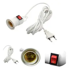 GENERICO - X5 Soquete E27 Con Interruptor Cable 5 Mts Enchufe C 009025 Blanco