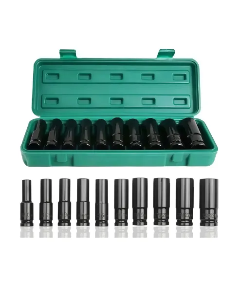 10 Piezas Juego De Llaves Datos Vaso Mecanica Allen Negro