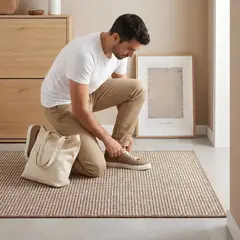 UMEXUS - Alfombra Estilo Yute Tejida Para Living Resistente Mascotas