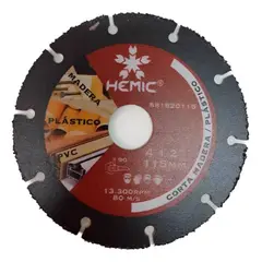 HEMIC - Disco Corta Madera y plastico 115mm
