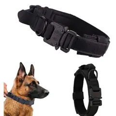 MASCO TODO - Collar Táctico para Mascotas Perros Talla L Color Negro