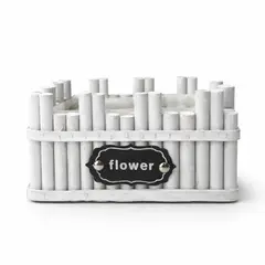 GENERICO - Macetero De Madera Rectangular Blanco Jardinera Plantas