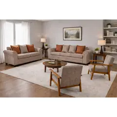BLACK FACTORY - Juego de Living 3 2 1 1 Sitial Aconcagua Beige