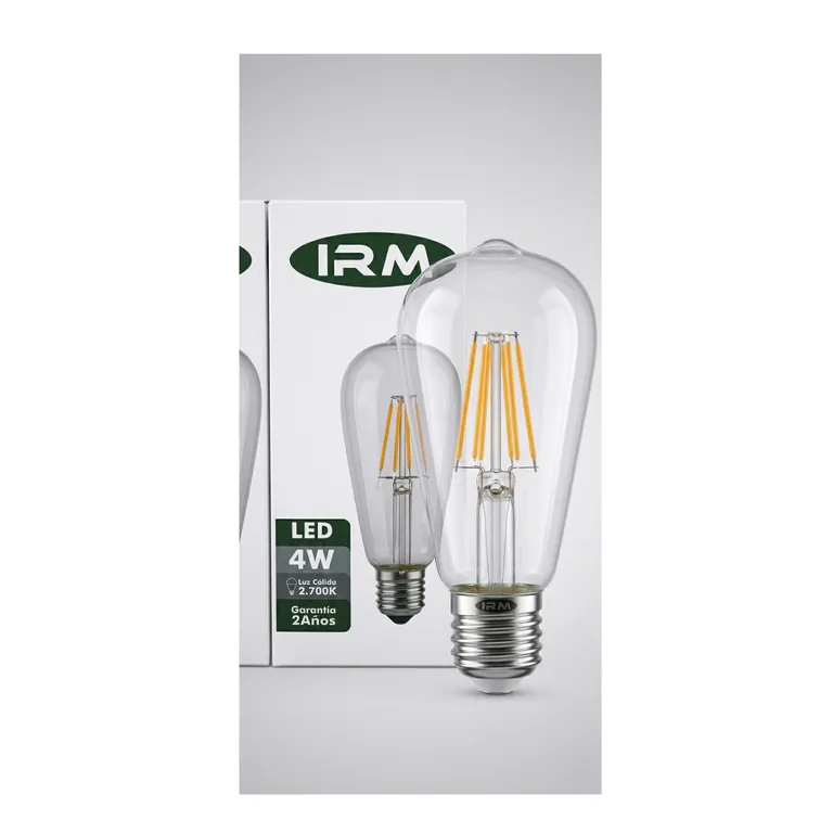 Ampolleta LED Vintage Filamento 4W Luz Cálida E27 ST64