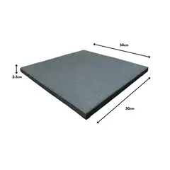 GENERICO - Palmeta de Caucho EPDM 50 x 50 x 2.5cm Gris