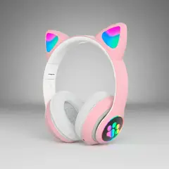 GENERICO - Audifono Bluetooth Cat Ear KT-46 Rosado Color Rosado