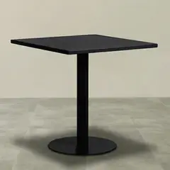 VENHOOUSE - Mesa Restaurante Cafetería 70x70x74cm De Hierro Negra