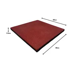 GENERICO - Palmeta de Caucho EPDM 50 x 50 x 2.5cm Roja