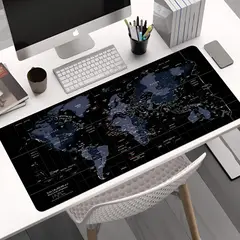 VIDA BUENAS - Mouse Pad Gamer Xxl Antideslizante Mapamundi 90x40cm 3mm
