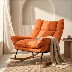 HOMER DESIGN - Sillon Mecedor Silla Mecedora Sitial Reclinable Tela Suave