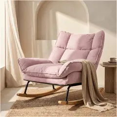 HOMER DESIGN - Sillon Mecedor Silla Mecedora Sitial Reclinable Tela Suave