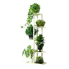 GENERICO - Organizador Vertical Para Macetas - Ideal Balcón, Jardín Blanco