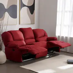 LATAM HOME - Bergere Perugia Reclinable 3 Cuerpos Cuero Kentucky