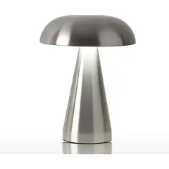 HOME NEAT - Lámpara De Mesa LED Recargable Forma De Hongo - Plateado