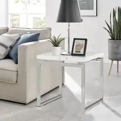 MSA MUEBLES SANTA ANA - Mesa Lateral Mármol White