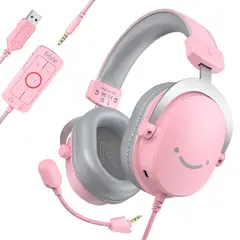 FIFINE - Audífonos Gamer H9 Sonido 7.1 Surround Micrófono Desmontable USB 3.5mm PS5 PS4 Xbox Switch