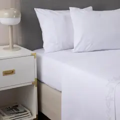 CASATUA - Sabanas 1800 Hotel Ultra Suaves Bordadas 2 Plazas - Crema - 2 Plazas