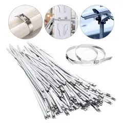 ATURE - Bandas De Sujeción De Acero Inox 304 (4.6x300mm) - 100 Pcs