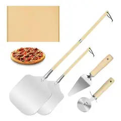 QUICK - Pala Para Pizza Con Mango Grande De Madera Y Espát