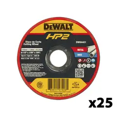 DEWALT - Set 25 discos corte de metal 4-1/2'X1/25' DW84401