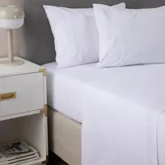 CASATUA - Sabanas 1800 Hotel Ultra Suaves Bordadas King - Blanco - King