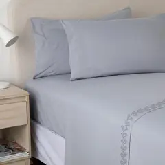 CASATUA - Sabanas 1800 Hotel Ultra Suaves Bordadas Super King - Gris - Super King