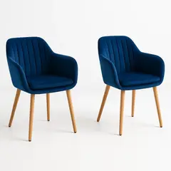 KLIK - Pack de 2 Butacas Sitiales Poltronas Diamante Terciopelo - Azul