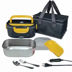 RIOVEO - Loncheras Eléctricas Portátil Fiambrera Calentadora Comida Amarillo