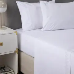 CASATUA - Sabanas 1800 Hotel Ultra Suaves Bordadas 1.5 Plazas - Blanco - 1,5 Plazas