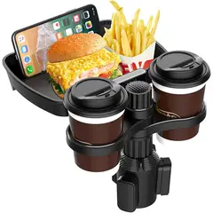 KUANGYE - Mesa Bandeja Para Comida Y Porta Vasos Autos Suvs Camionetas Negro