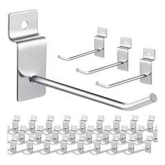 EVERSO - 120 Pcs Ganchos Ganchera Para Panel Ranurado 15cm Exhibidor