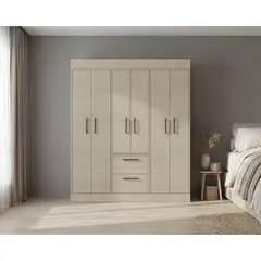 TUHOME - Closet 6 Puertas 2 Cajones 150 Vm Cartagena Y Wengue 177,9x150,0x50,4 Cm