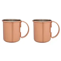 GENERICO - Taza Moscow Mule Cobre Plata 450 ml Set 2 unidades