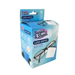 SWIPE AND SHINE - Paños Limpieza Lentes Anteojos 60 Unidades Kiosclub