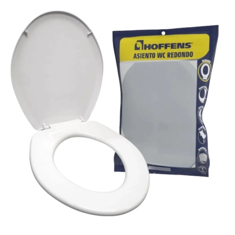 Asiento Wc Redondo Blanco Tapa Baño Universal Hoffen 40x37cm