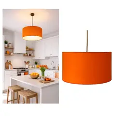 CAROLD STEVENS - Lámpara Colgante Tambor Naranja