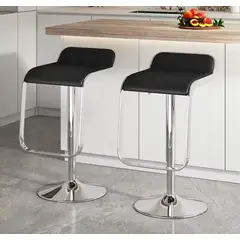 ARTIHOGAR - Pack Sillas Bar Enzo Taburete De Luxe Regulable Negras